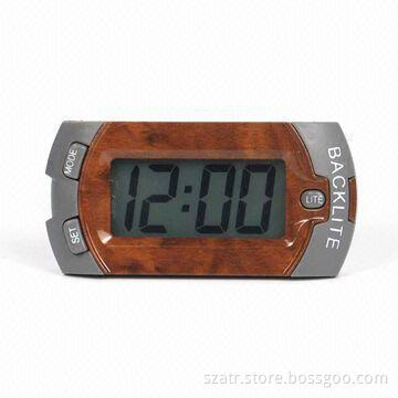 Digital Quartz Clock, Made of Plastic Wood